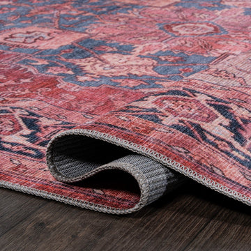 Maris Ornate Medallion Washable Area Rug